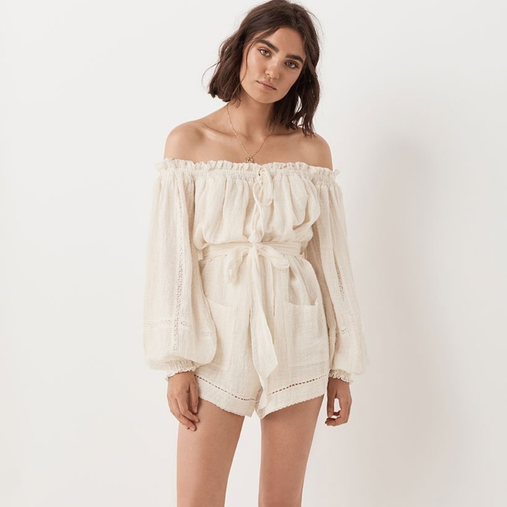 Spell Milla Romper in Off White - Picture 2 of 7